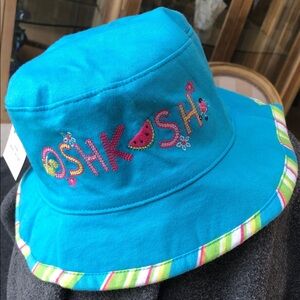 Oshkosh B'Gosh Kid’s 100% Cotton Reversible Bucket Sun Hat Embroidered Size 4-6X